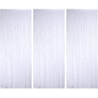 3 Piezas de Cortina de Oropel Metálica- Cortina Brillante de Borlas de Lamina Decoración de Ventana para Fiesta de…